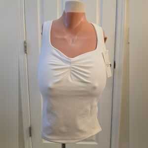 NWT - Trendy Queen White Sleeveless Top - Size Small